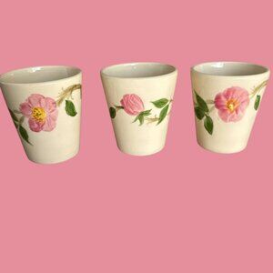 Franciscan Desert Rose Tumbler Cups Set of 3 Vintage USA Pink Flowers